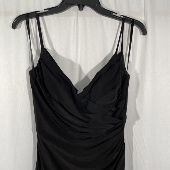 NEW $288 La Femme [ 8 ]‎ Ruched Jersey Trumpet Gown in Black - Picture 5 of 12